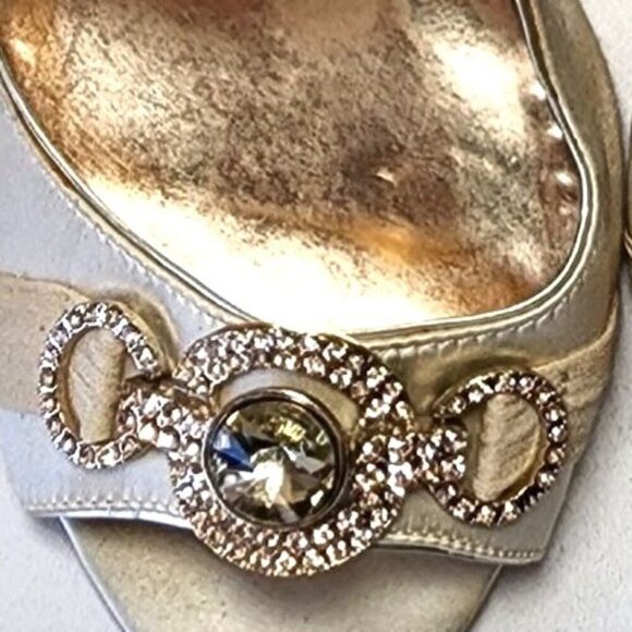 Badgley Mischka Xulia Ivory Satin Low Heels Peep Toe Slingback Wedding heels 7.5 - Picture 9 of 9